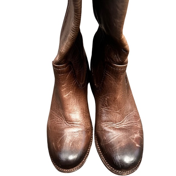 Frye Melissa Scrunch Brown Leather Riding Boots Women’s size 5.5 - Picture 3 of 10